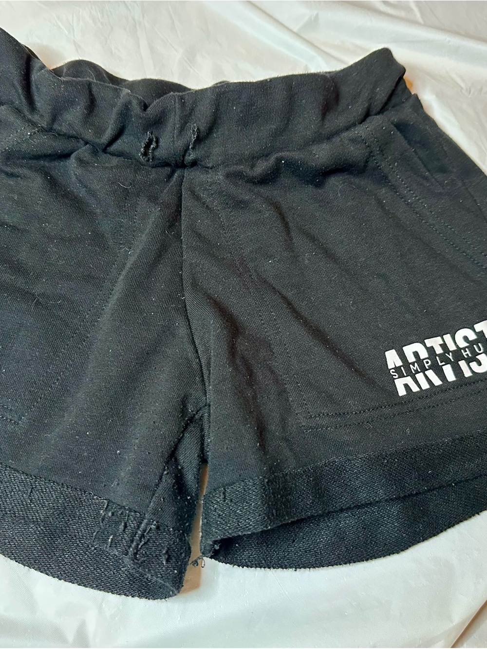 Ash Black Kids Shorts with White Logo